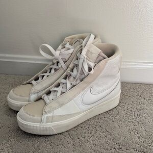 Nike Women's High-Top Sneakers - Cream and White